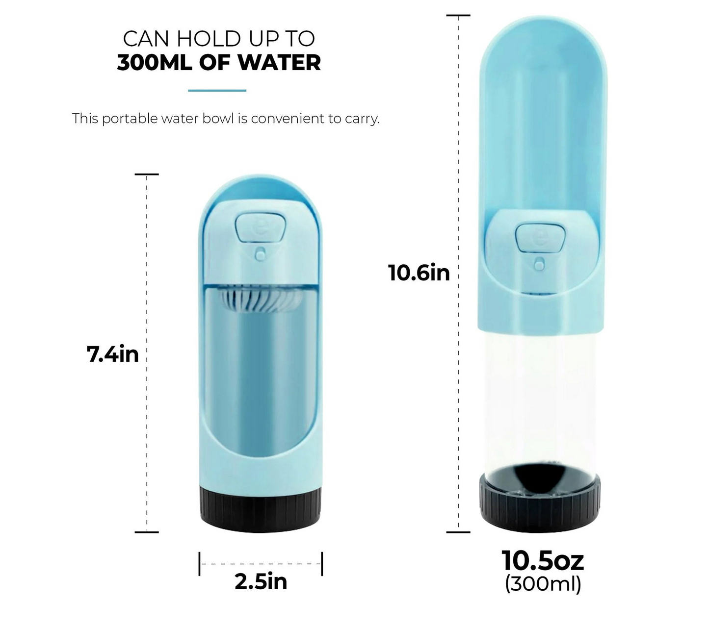 Portable Dog Water Bottle (with Charcoal Filter)