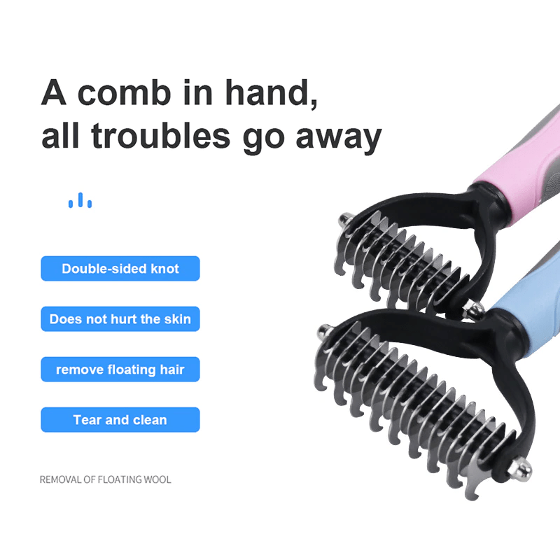Dual Head Safe Dematting Comb