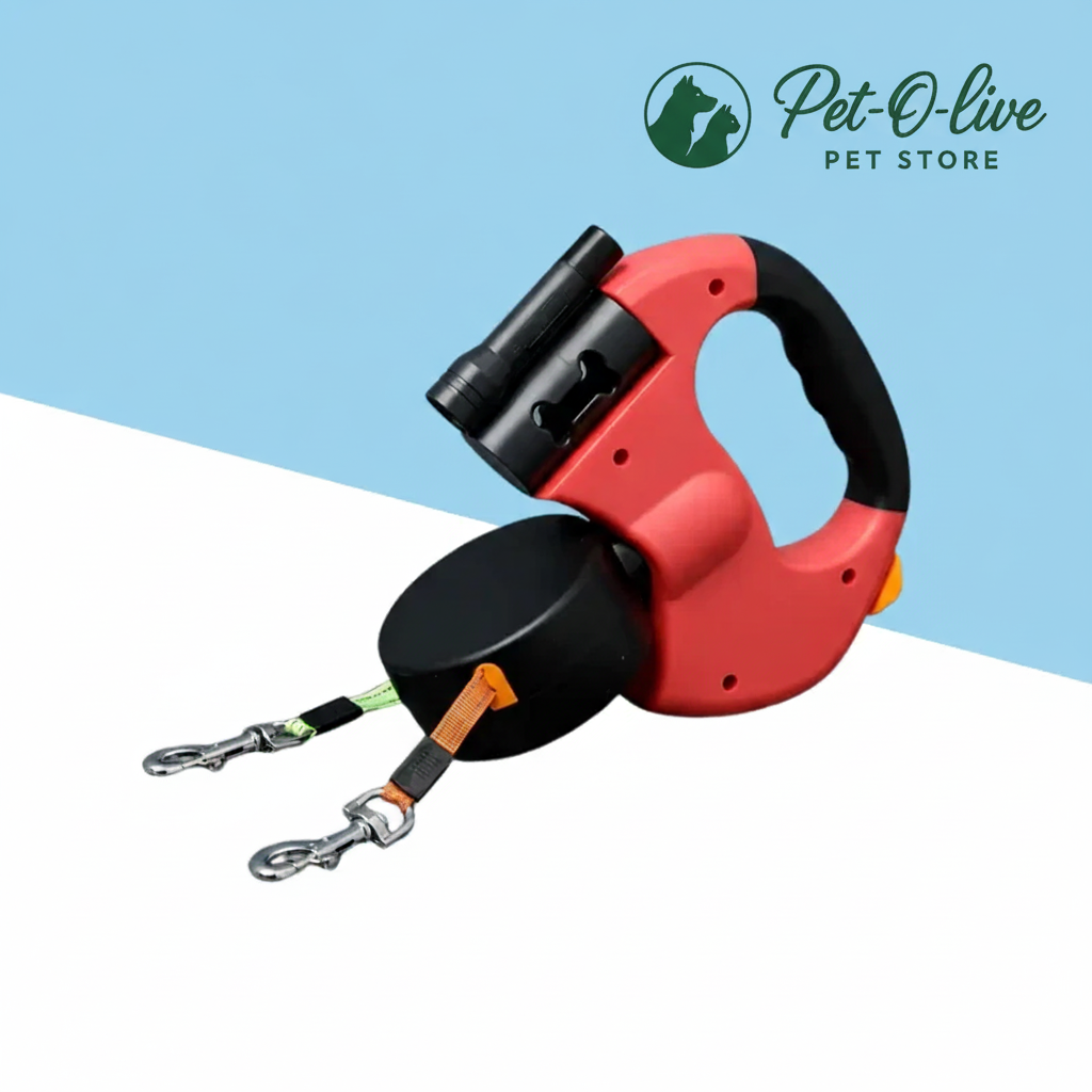 PetOlive™ Retractable Dual Dog Leash