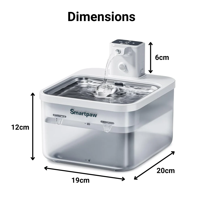 Smartpaw Wireless Pet Water Fountain Gen 2 - Rechargeable, Battery Operated, Stainless Steel, Motion Sensor, High Filtration for Cats & Dogs