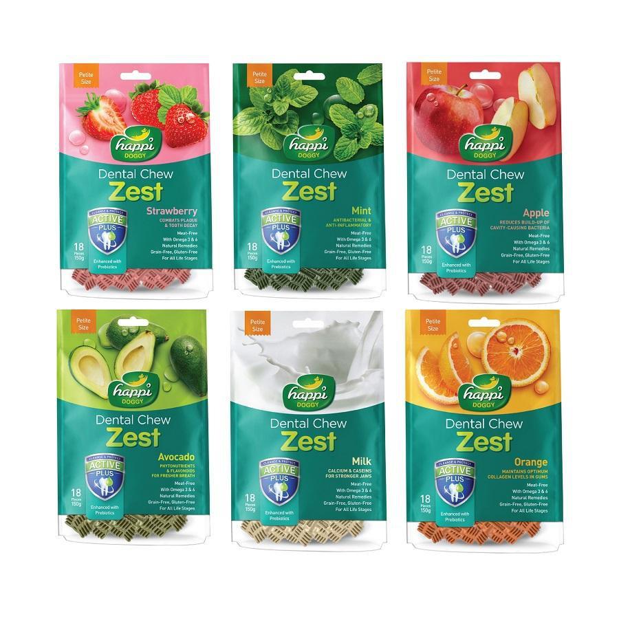 Happi Doggy Dental Chew Zest 150g (Petite 2.5")
