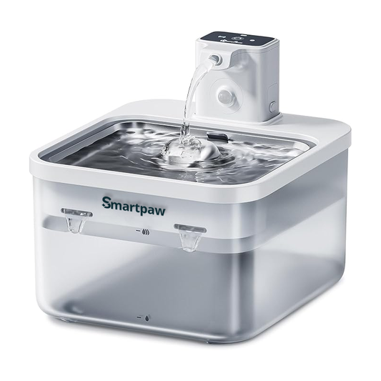 Smartpaw Wireless Pet Water Fountain Gen 2 - Rechargeable, Battery Operated, Stainless Steel, Motion Sensor, High Filtration for Cats & Dogs