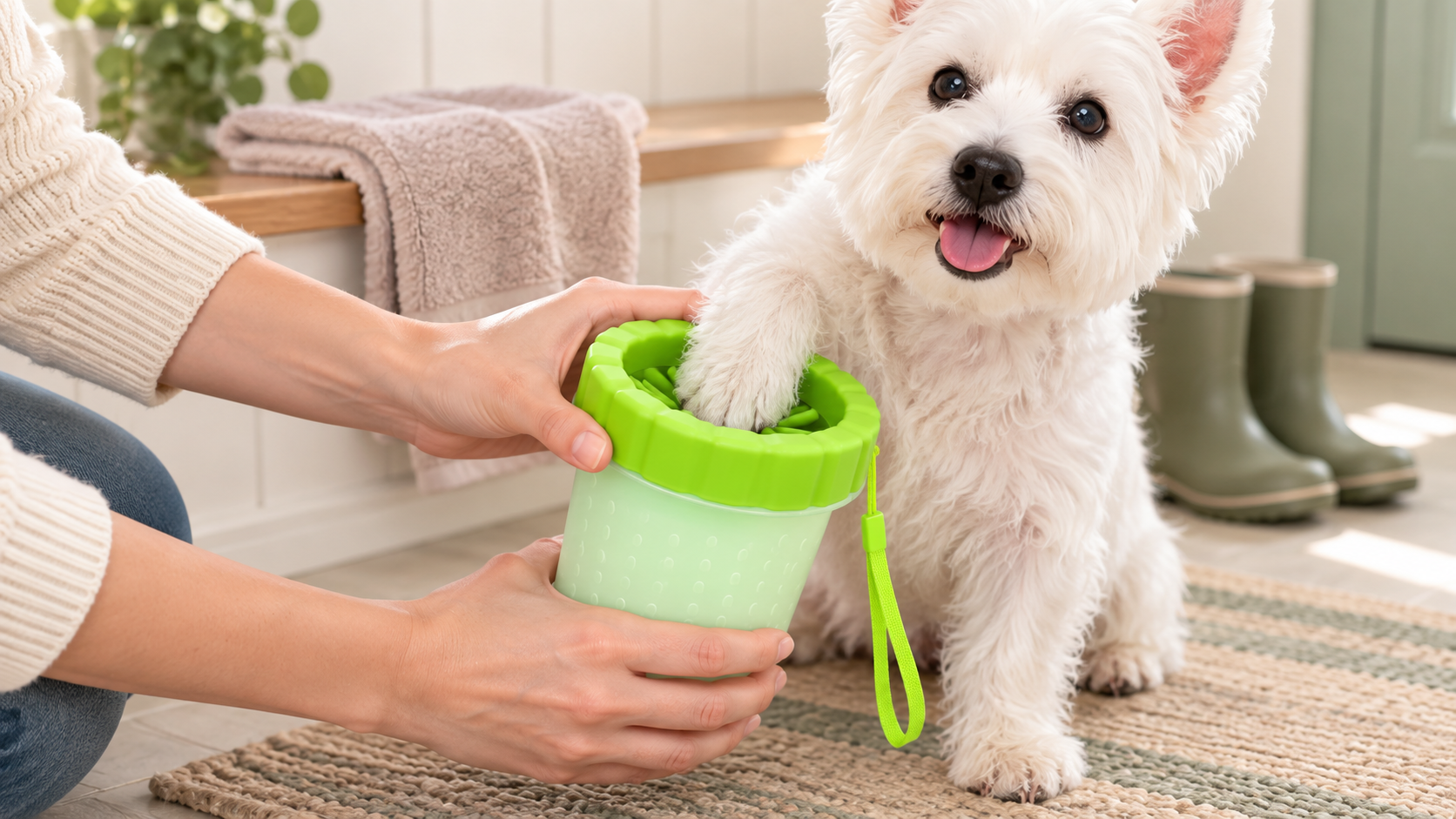 Using the Pet Olive Portable Paw Cleaner