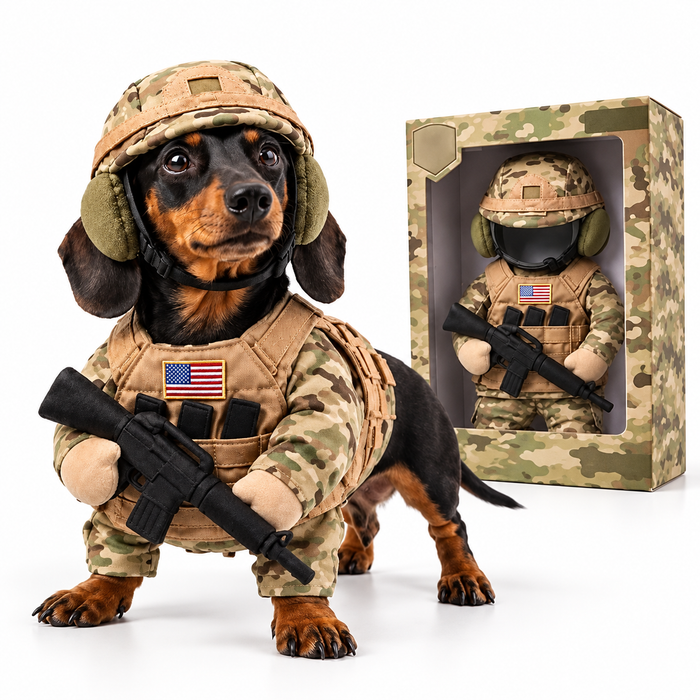 Tactical Pup Soldier Costume Set with gift box