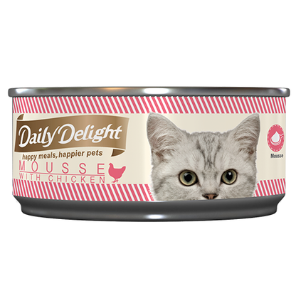 Daily Delight Canned Wet Food For Cats 80g (Mousse Range) 24-Pack Cans