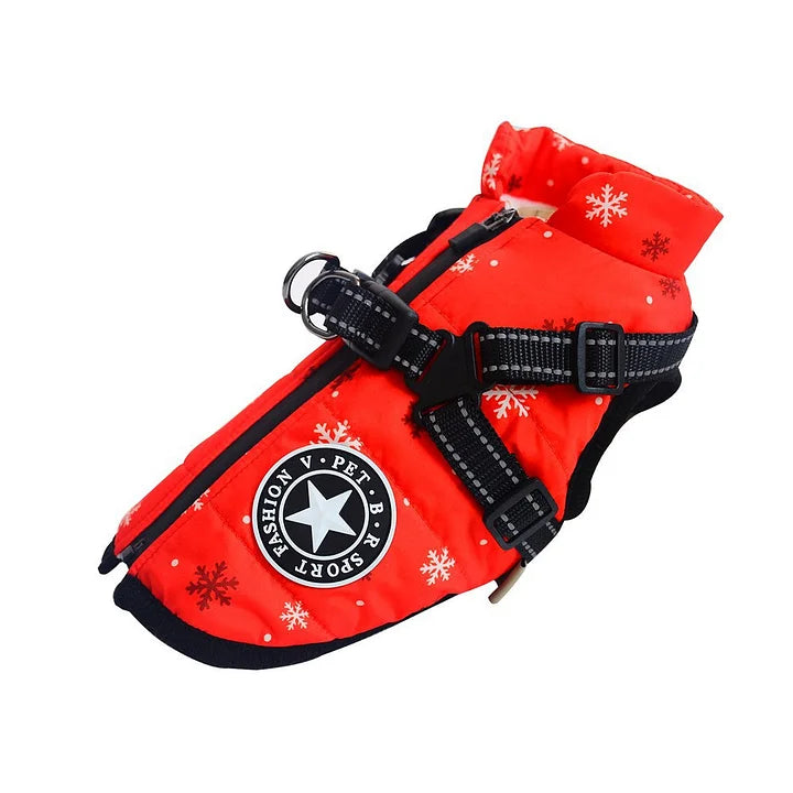 Waterproof Winter Stylish Dog Jacket with Built-in Harness