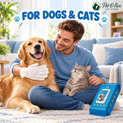 Pet-O-live grooming glove wipes for dogs and cats