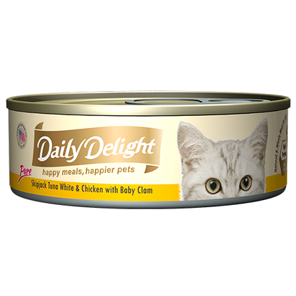 Daily Delight Canned Wet Food For Cats 80g (Pure Range) 24-Pack Cans