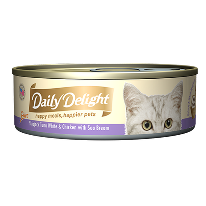 Daily Delight Canned Wet Food For Cats 80g (Pure Range) 24-Pack Cans