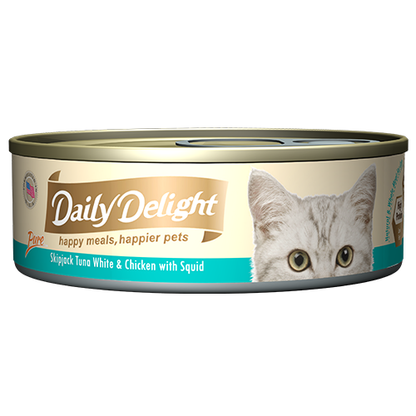 Daily Delight Canned Wet Food For Cats 80g (Pure Range) 24-Pack Cans
