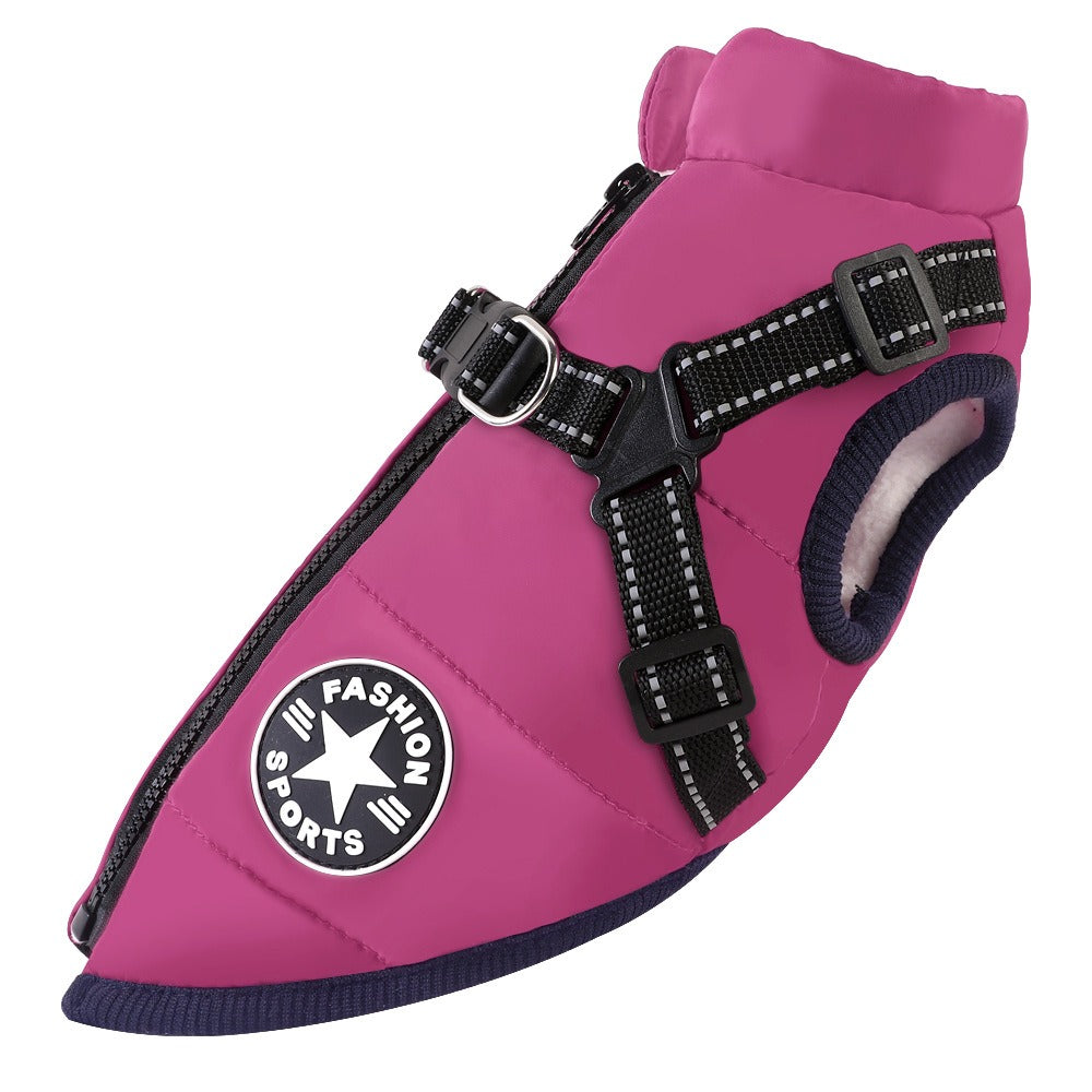 Waterproof Winter Stylish Dog Jacket with Built-in Harness
