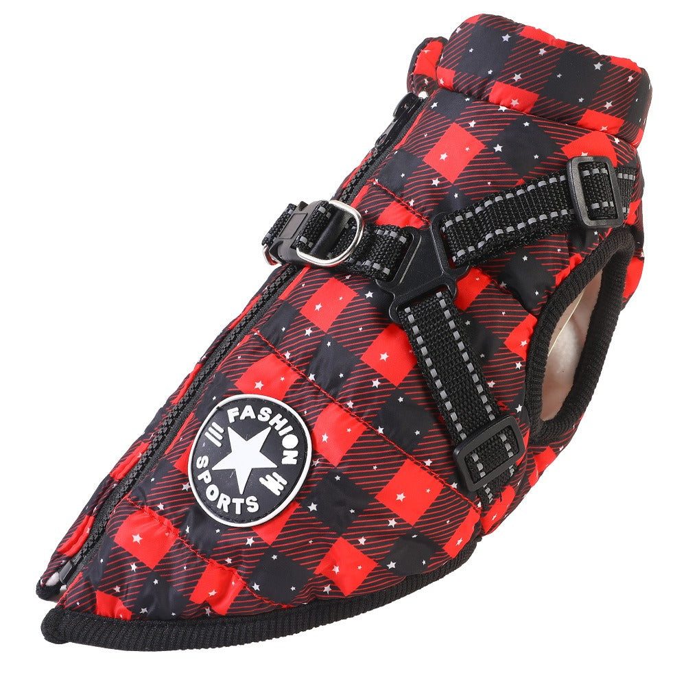 Waterproof Winter Stylish Dog Jacket with Built-in Harness