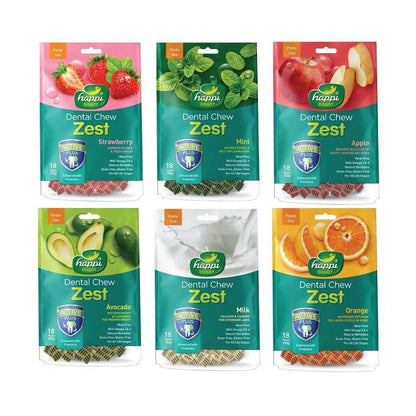 Happi Doggy Dental Chew Zest 150g (Petite 2.5")