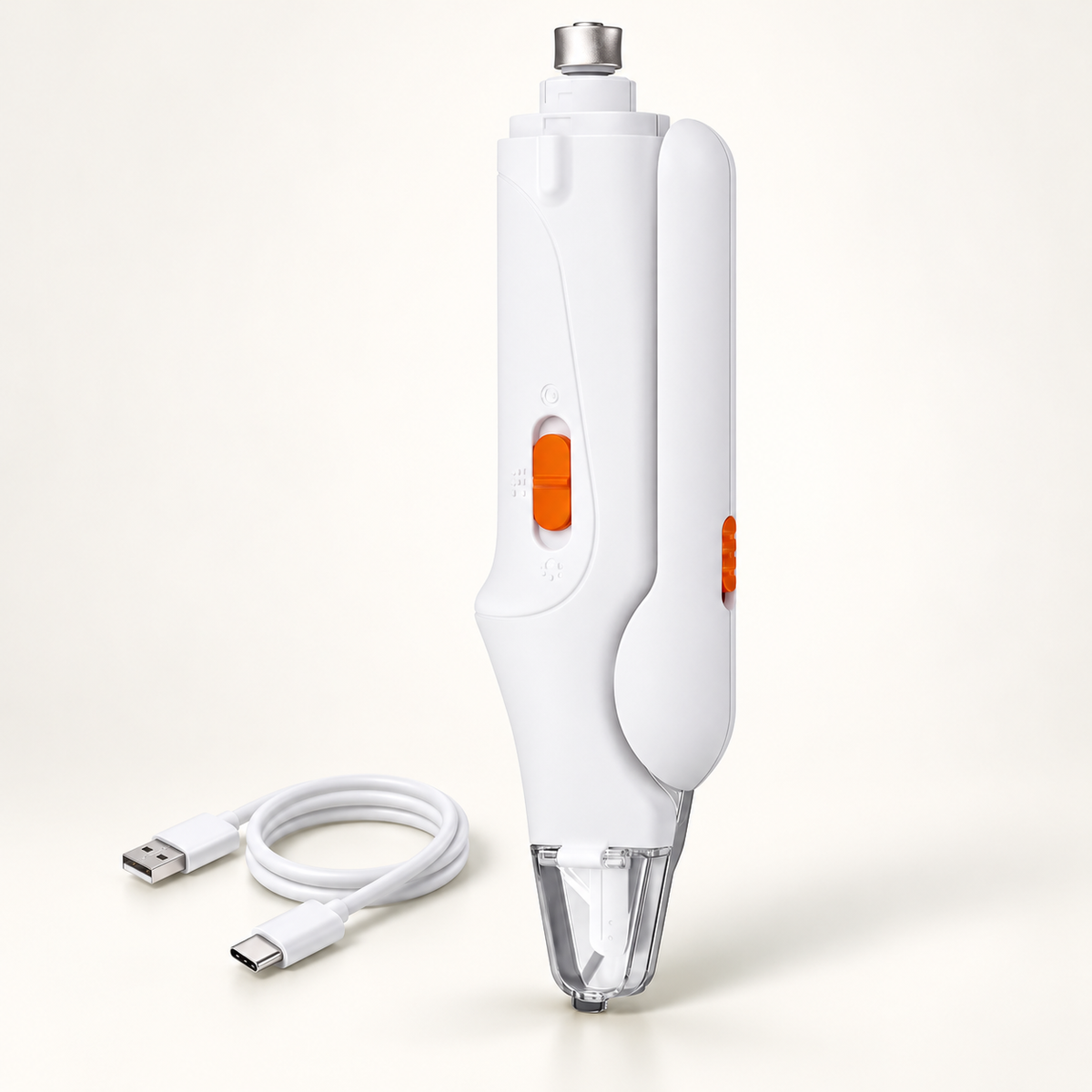 PetOlive 2-in-1 nail clipper and grinder with USB charging cable