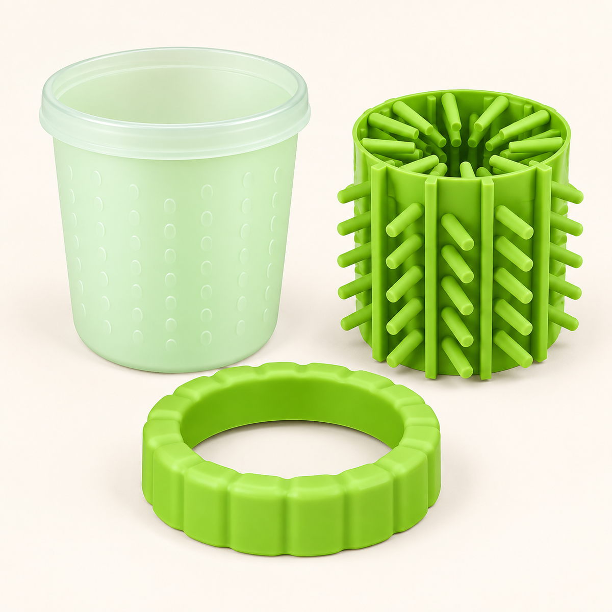 Portable paw cleaner removable cup and silicone insert parts