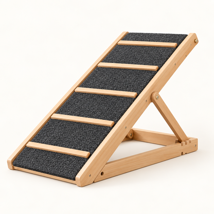 PetOlive adjustable wooden pet ramp studio view