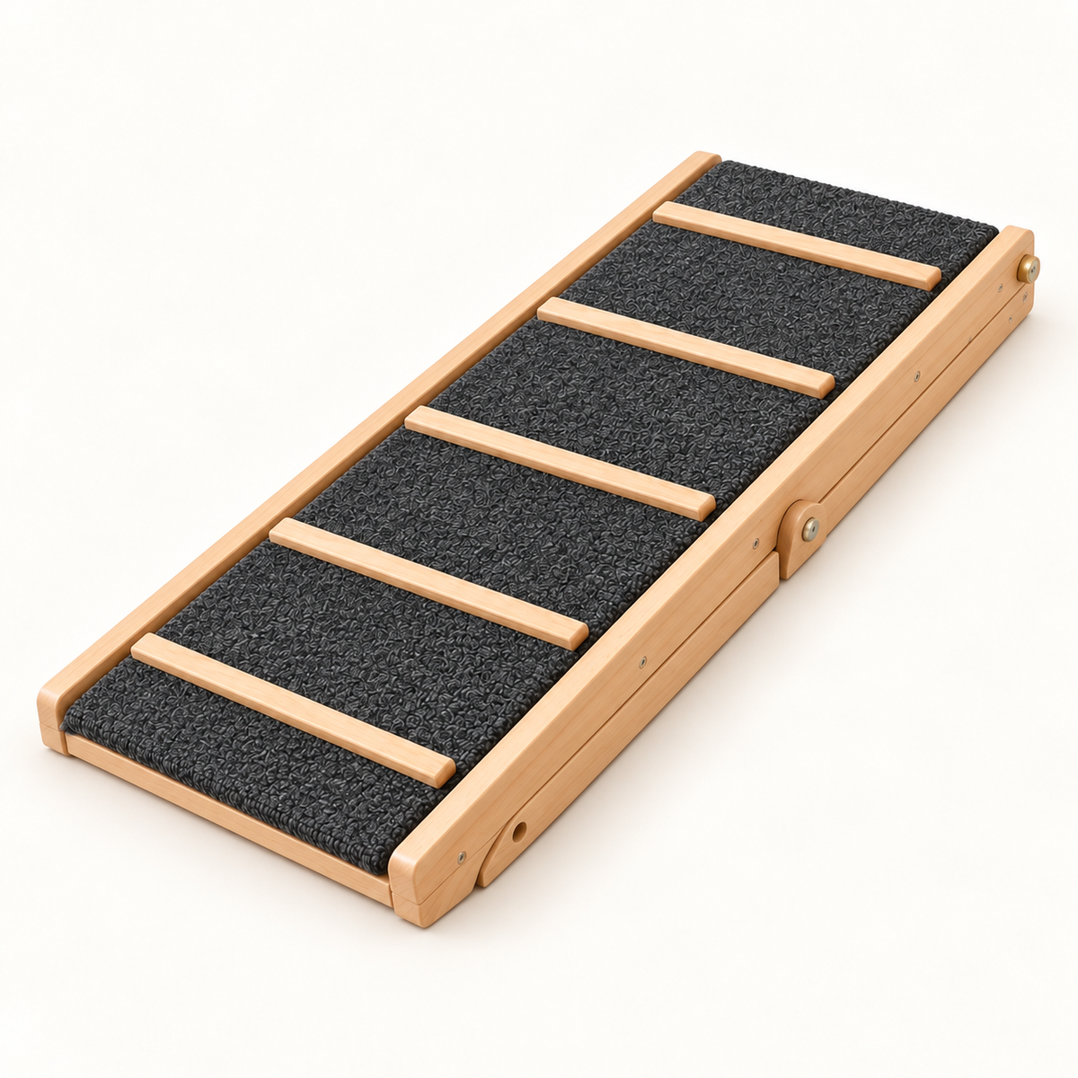 Adjustable wooden pet ramp folded flat
