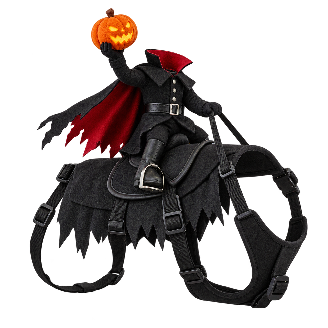 PetOlive Headless Horseman Cat Costume on a transparent background